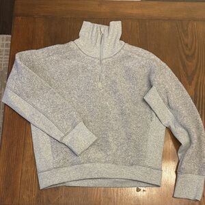 Lululemon Stand Out Sherpa 1/2 Zip Jacket Heathered Core Light Grey size 4